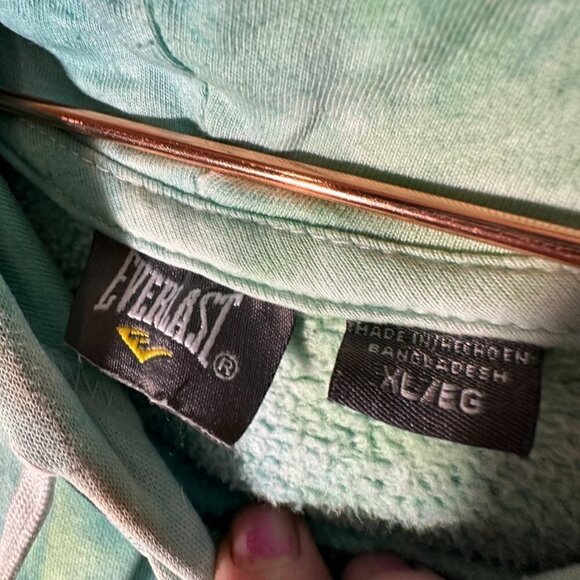 Everlast Cotton Sweatshirt Purple Size Extra Large XL Tie Dye Green Hoodie - Picture 3 of 5